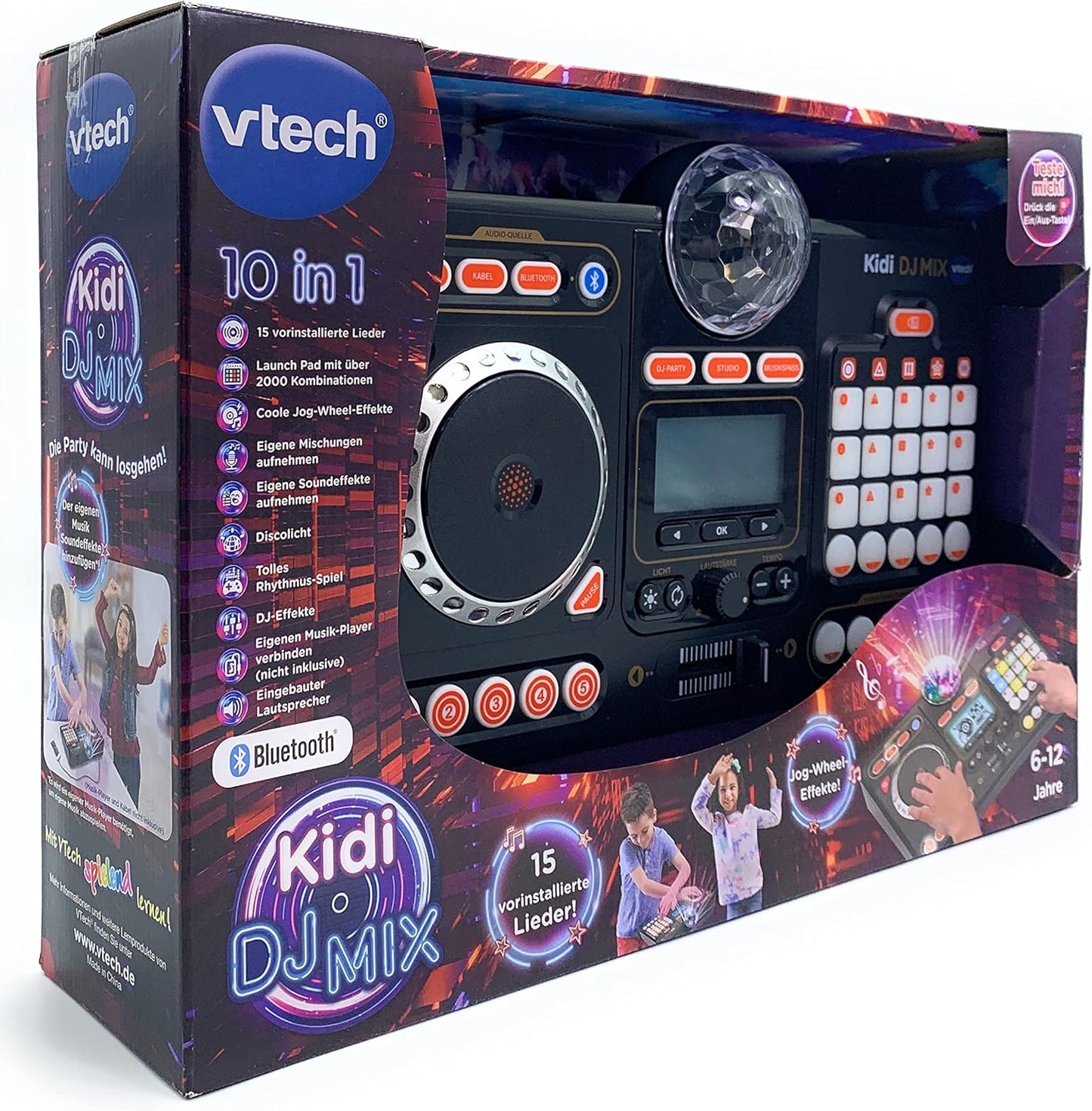 Kidi DJ Mix DJ-Mischpult für Kinder, Schwarz