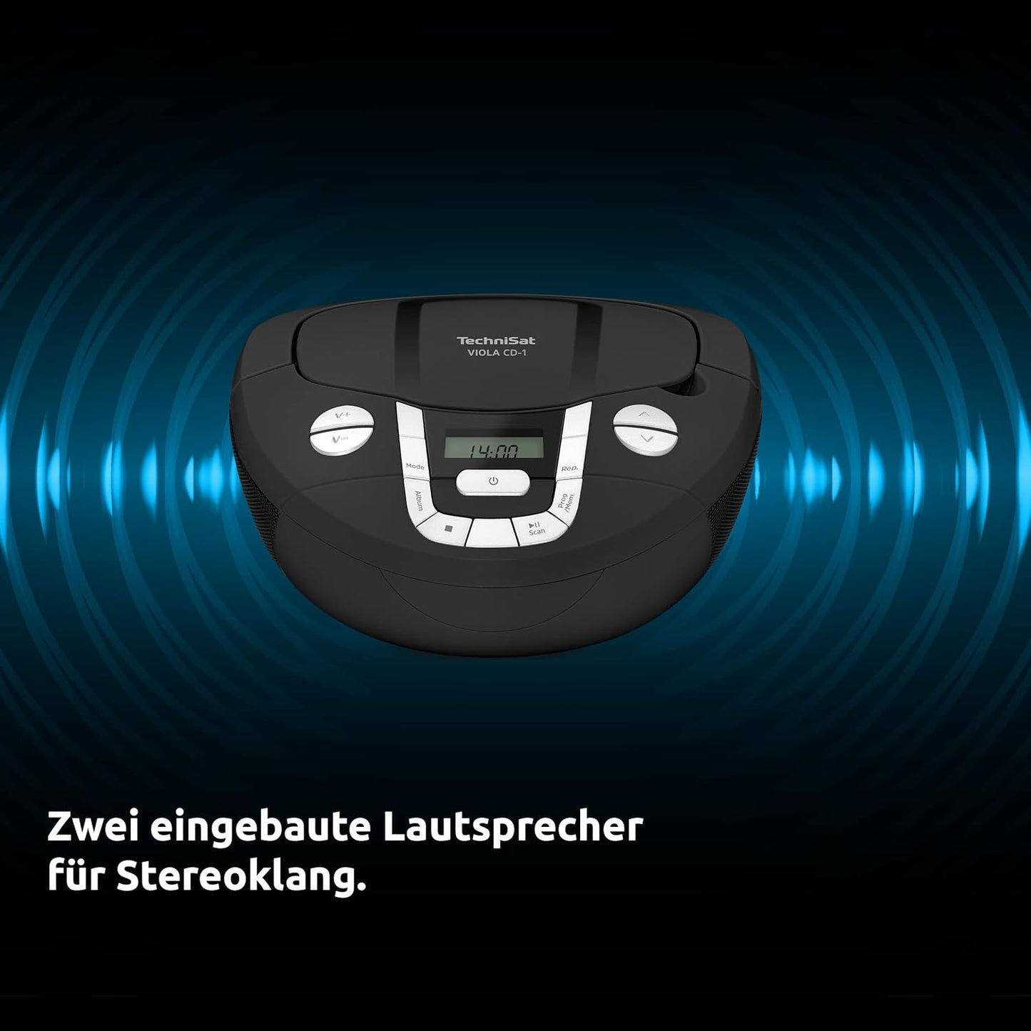 VIOLA CD Boombox mit Bluetooth, schwarz