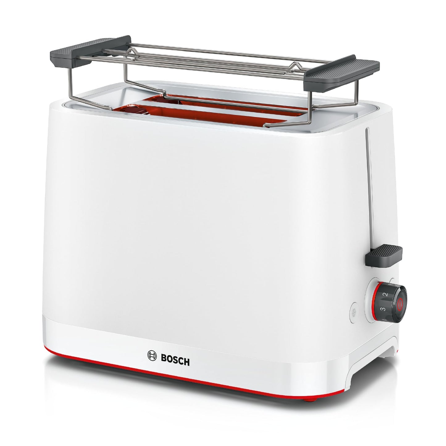 MyMoment Toaster mit Brötchenaufsatz und Auftaufunktion, Weiss