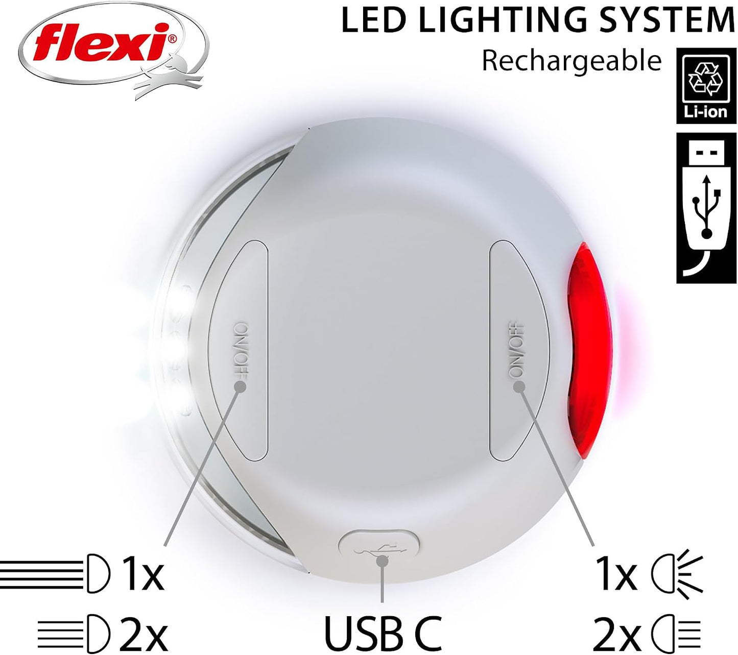 LED Beleuchtungssystem für Roll-Leinen, Grau Einheitsgrösse