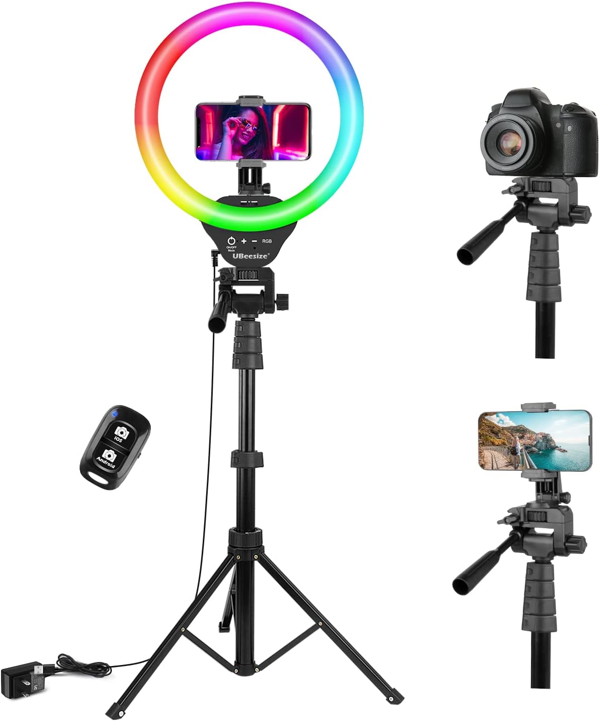 RGB Ringlicht mit Stativ und Fernauslöser, RGB