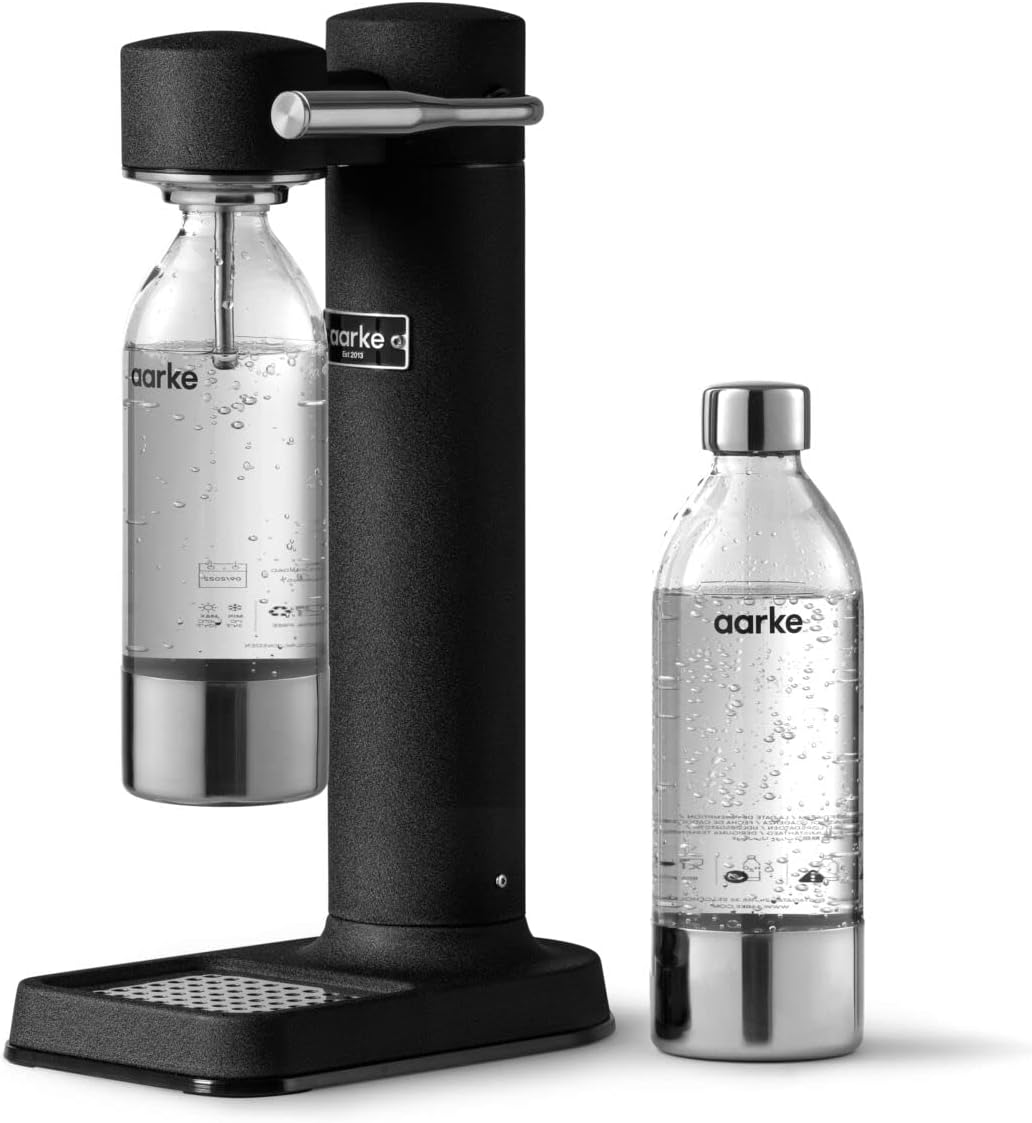 Carbonator 3 Wassersprudler mit 2 Flaschen, Edelstahl mattschwarz x2 PET