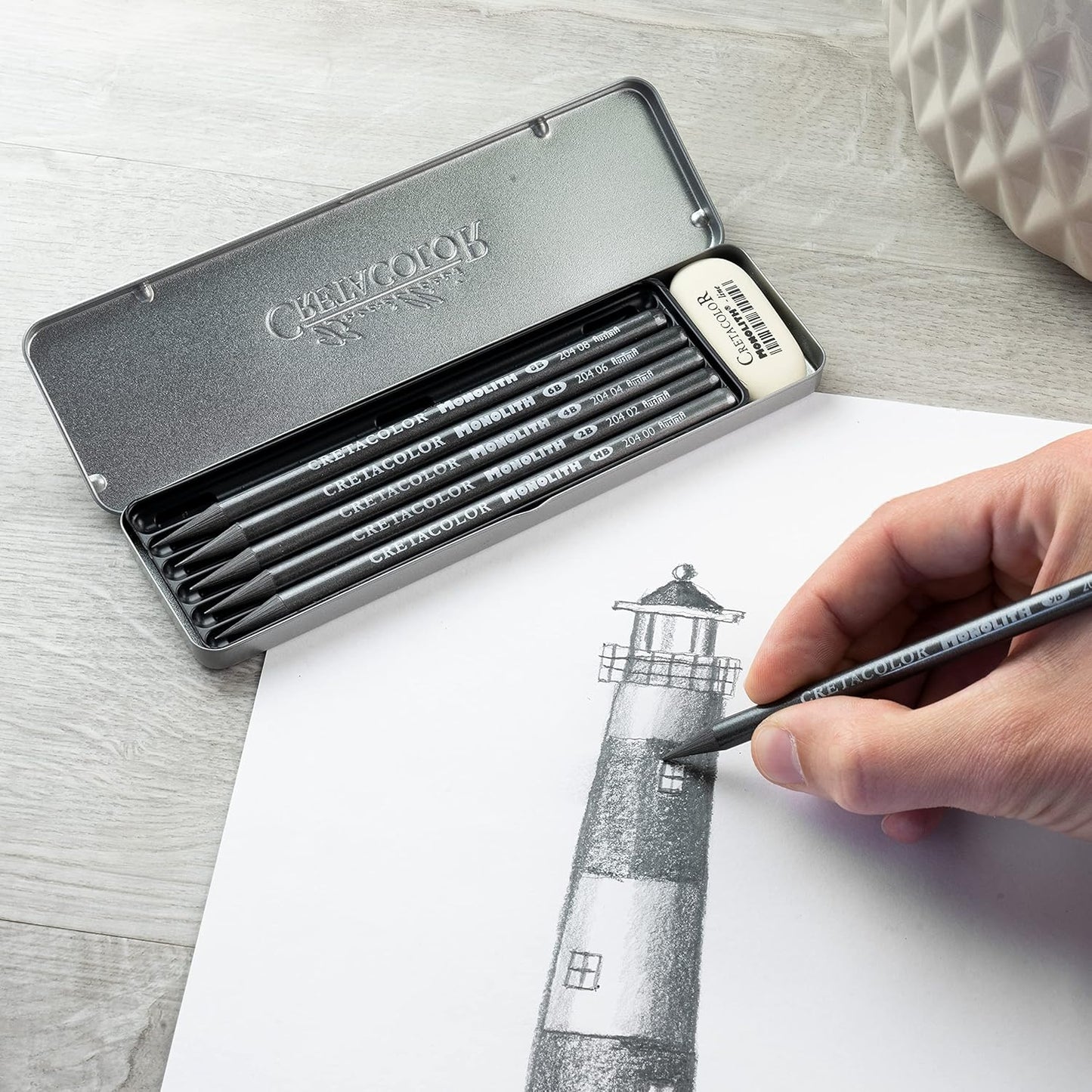 Graphitstift Set 7tlg. Monolith Metallschachtel Pocket