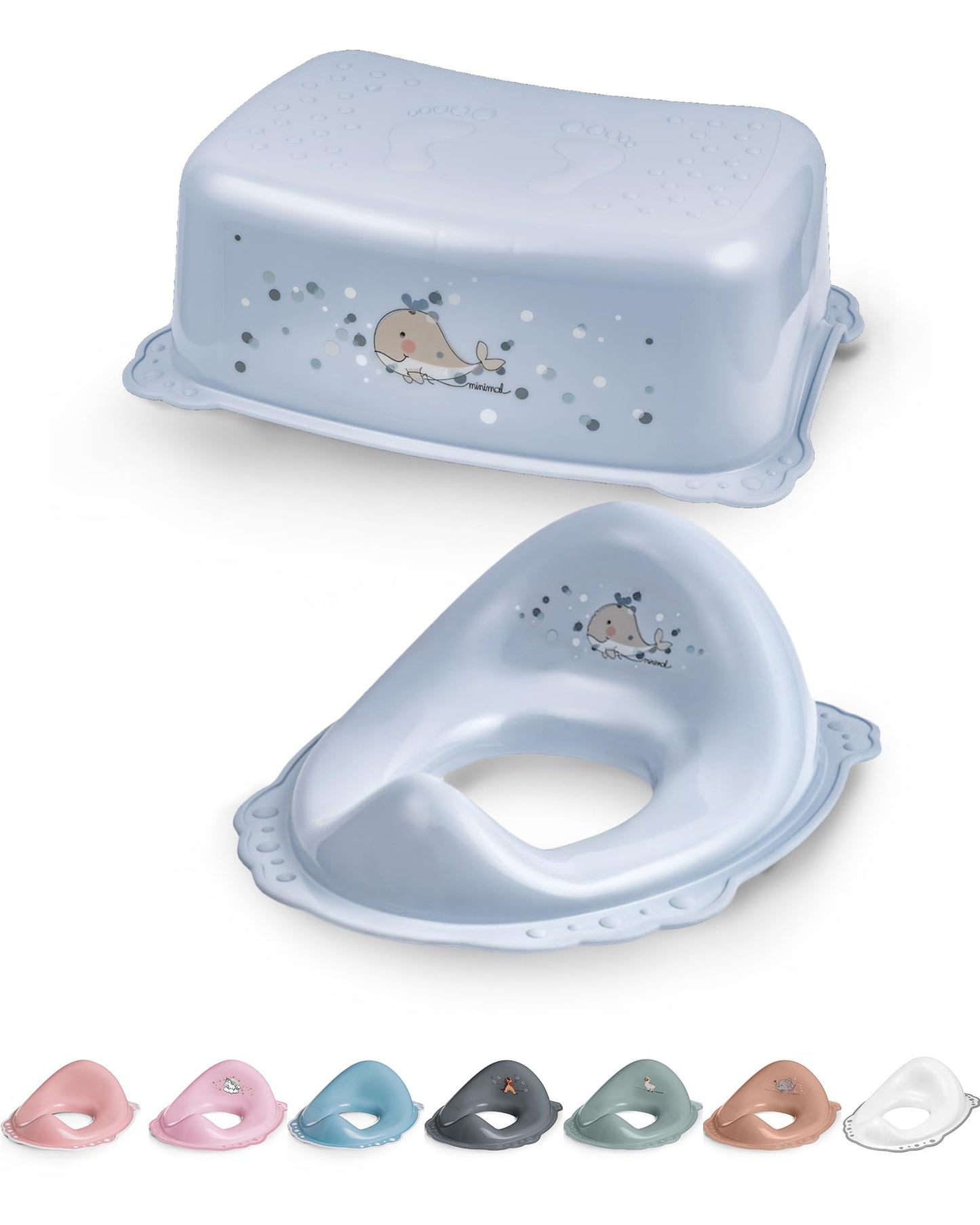Toilettentrainer-Set mit Treppe für Kinder (2-teilig), Wal 2er Set