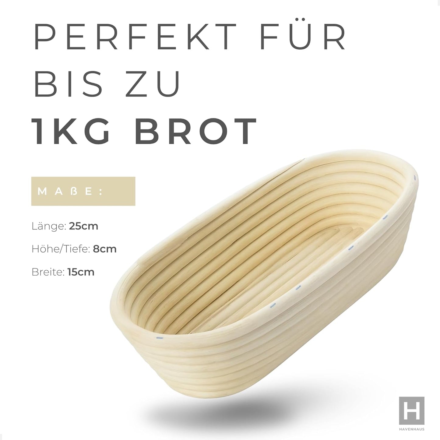Ovales Gärkörbchen-Set, Gärkörbchen Oval 25cm