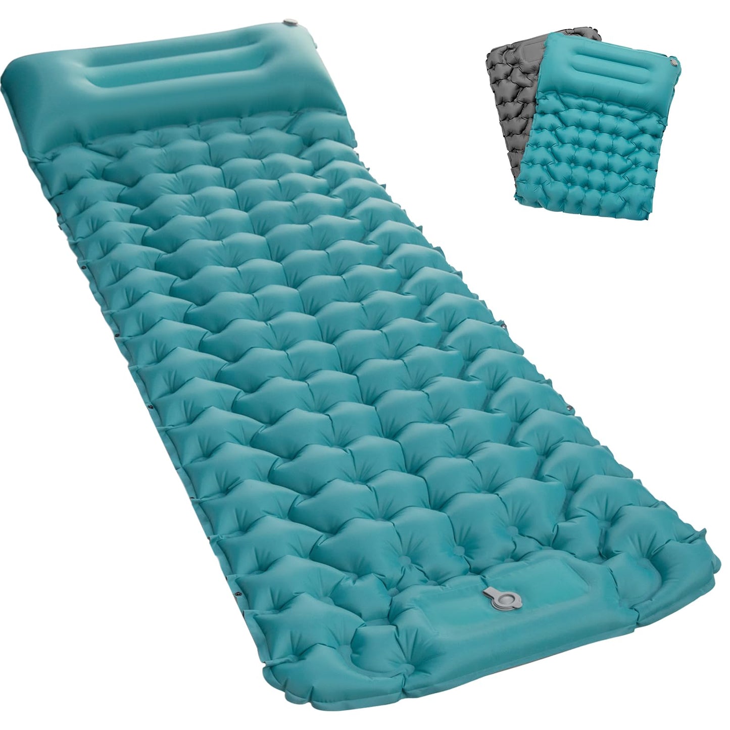 Wasserdichte Camping-Isomatte mit Fusspumpe, Grün-1