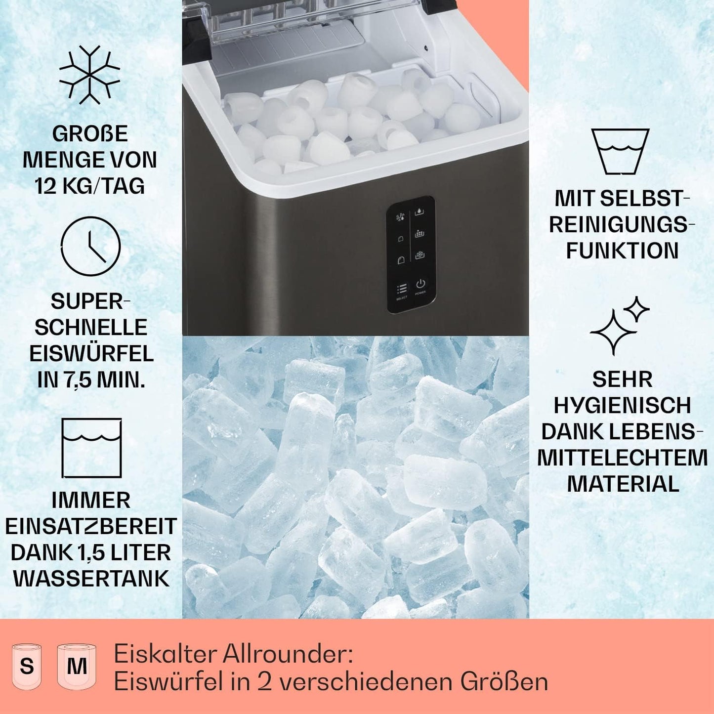 Mini Eiswürfelmaschine Albaron, Dark Grey