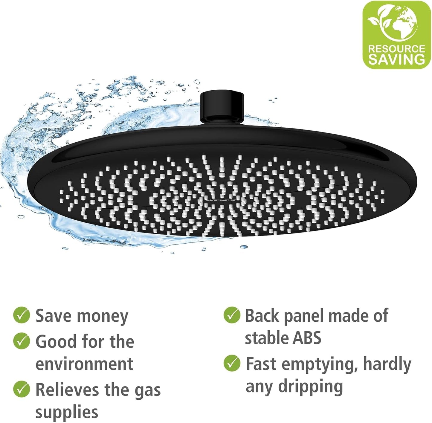 Water Saving Regendusche, Schwarz