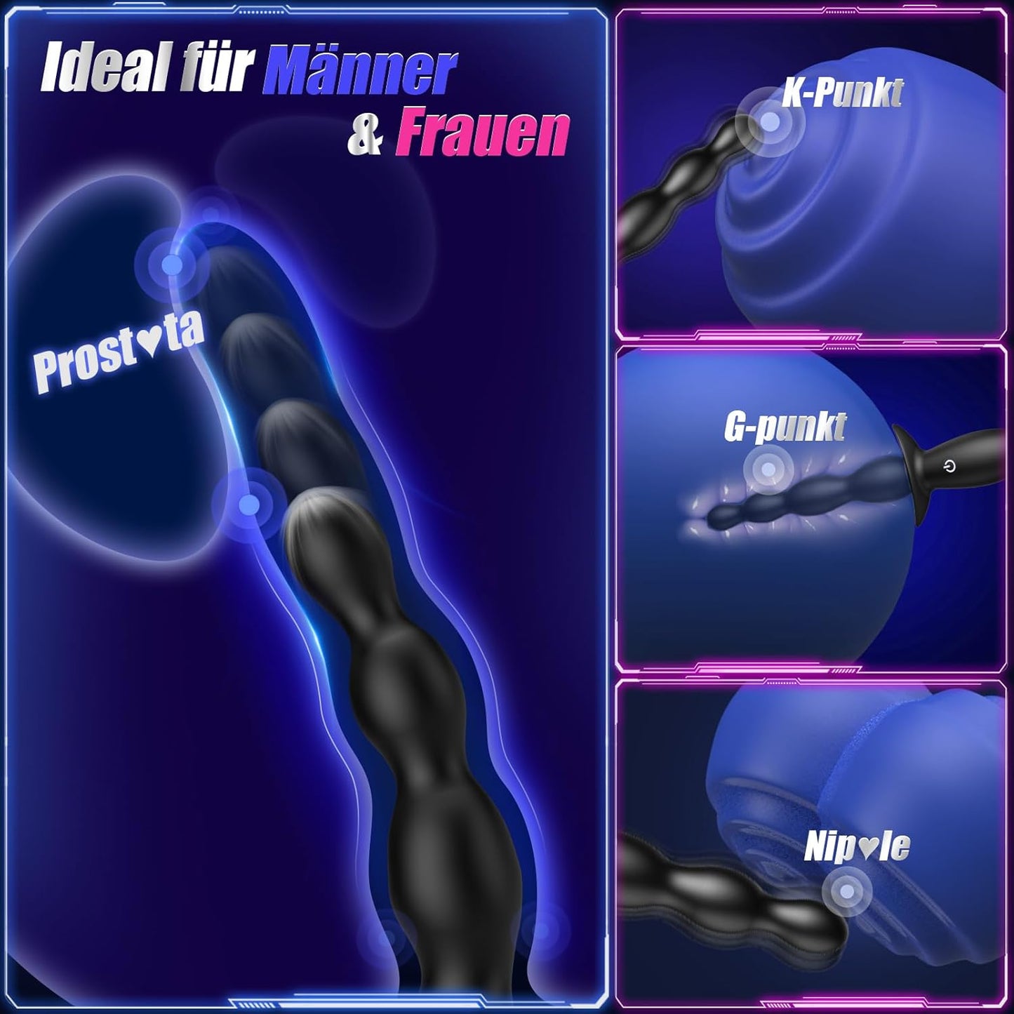 Analvibrator Plug mit 9 Vibrationen für Einsteiger