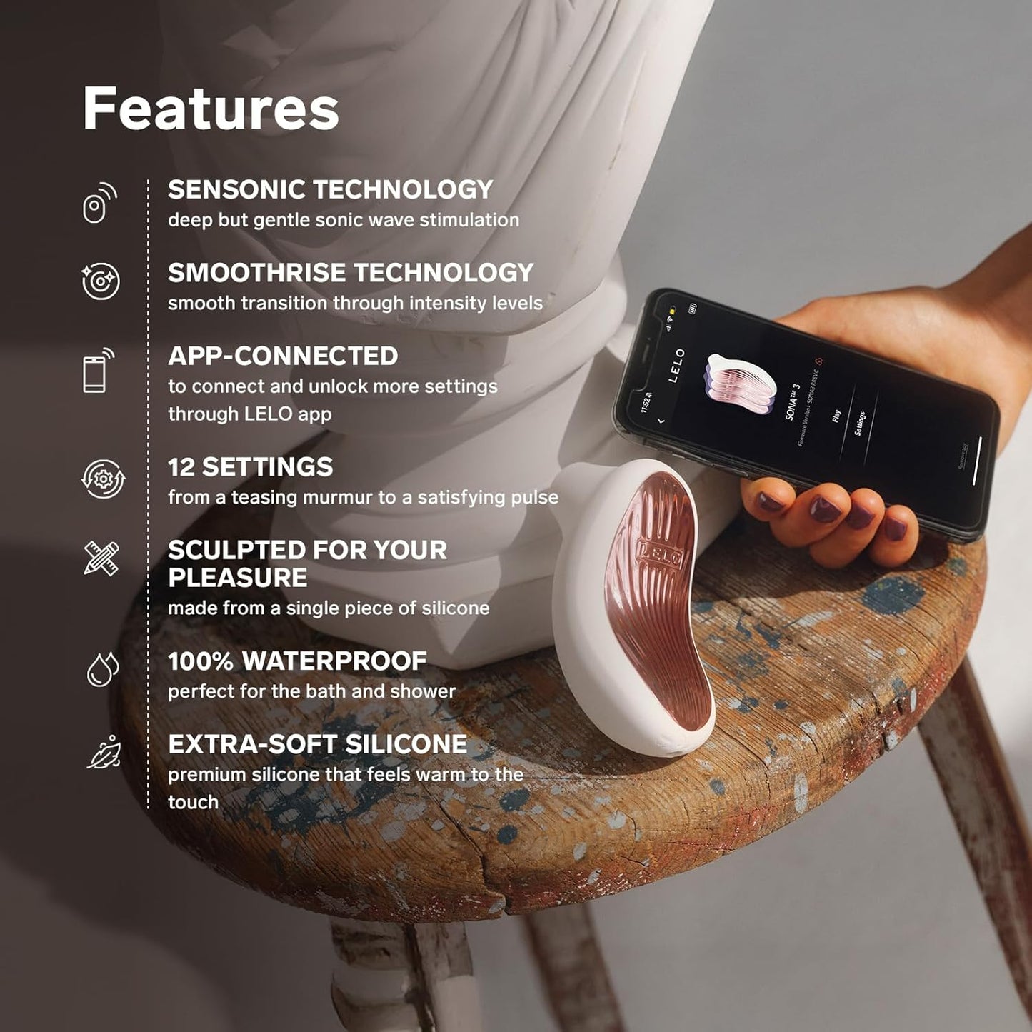 Sona 3 Schallwellen-Vibrator mit App-Steuerung, Violet Dusk