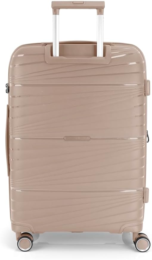 Hartschalenkoffer mit 4 Doppelrollen, M Beige