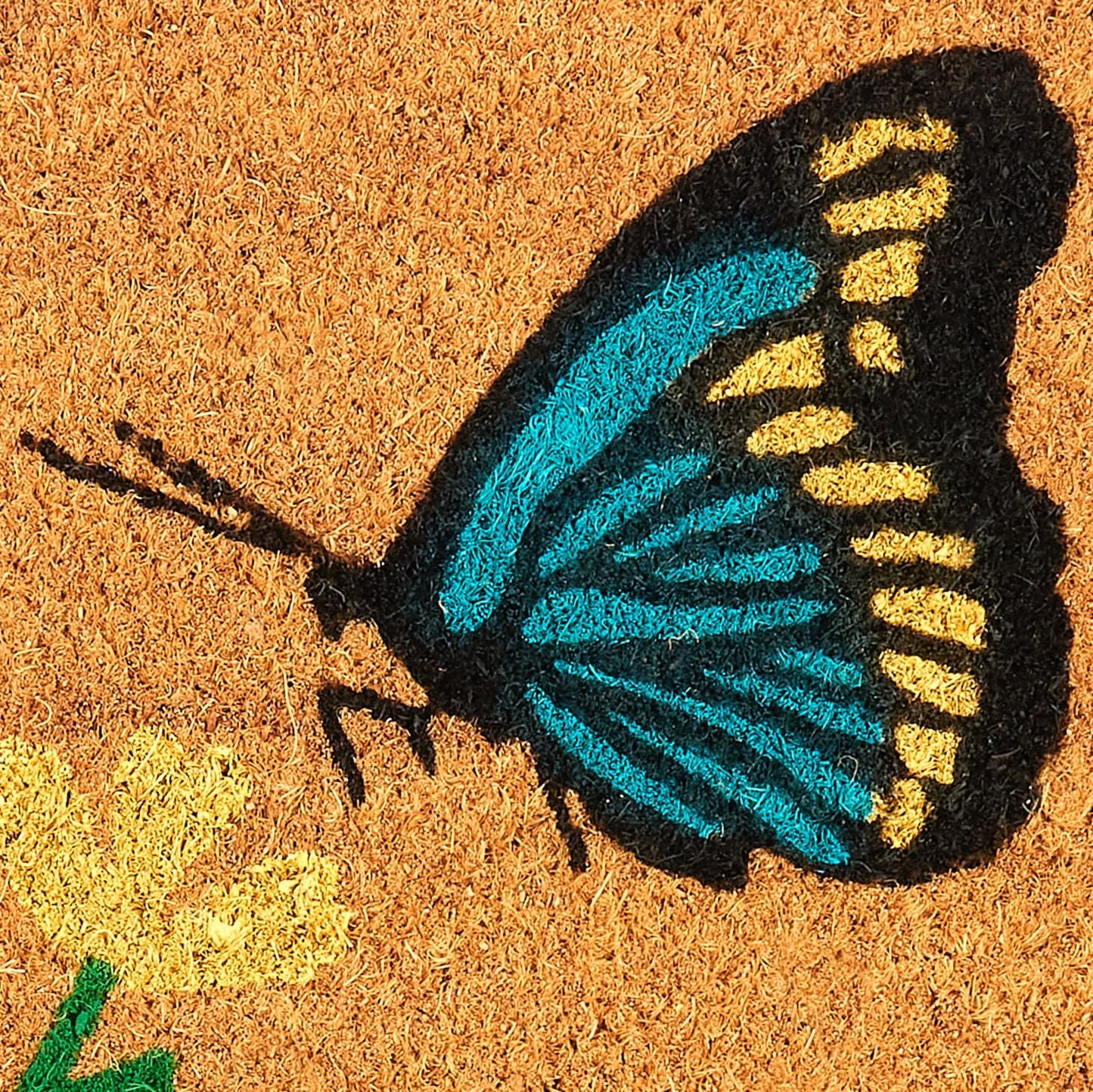 Antirutsch Fussmatte, Schmetterlinge und Blumen
