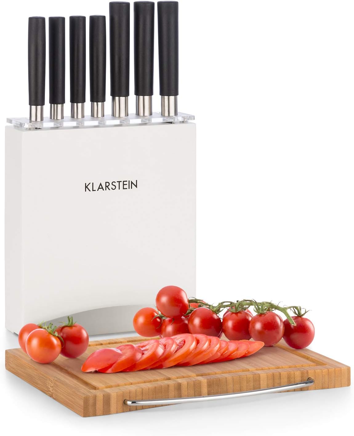 Messerblock mit Messerset, Weiss, 7-teilig