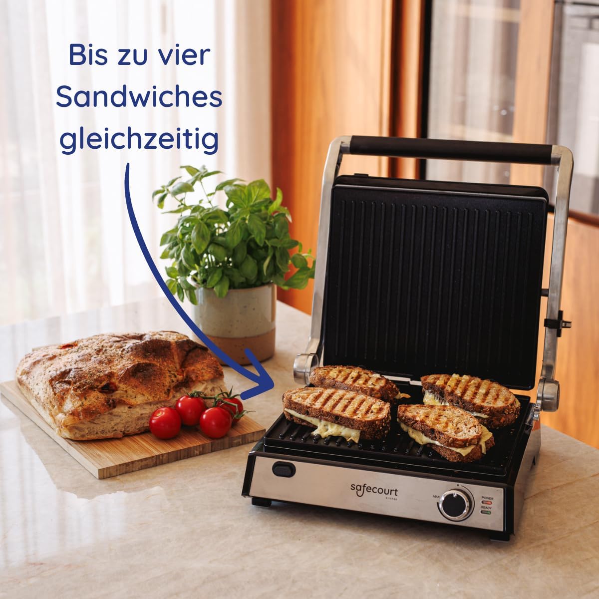 4-in-1 Kontaktgrill, Silber
