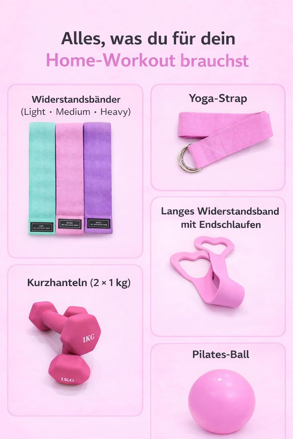 Pilates-Trainingsset, Pink