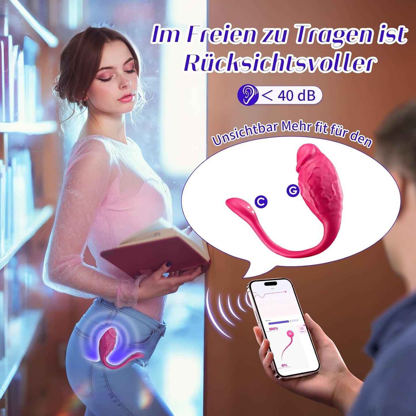 App-gesteuerter Vibrator, Geschmacksrot Vergrößern
