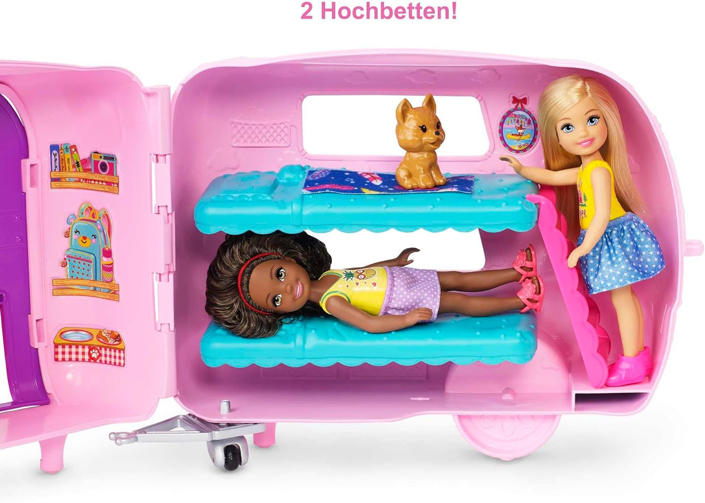 Chelsea Puppe mit Auto und Camper-Set, Barbie - Chelsea Puppe und Ihr Wohnwagen