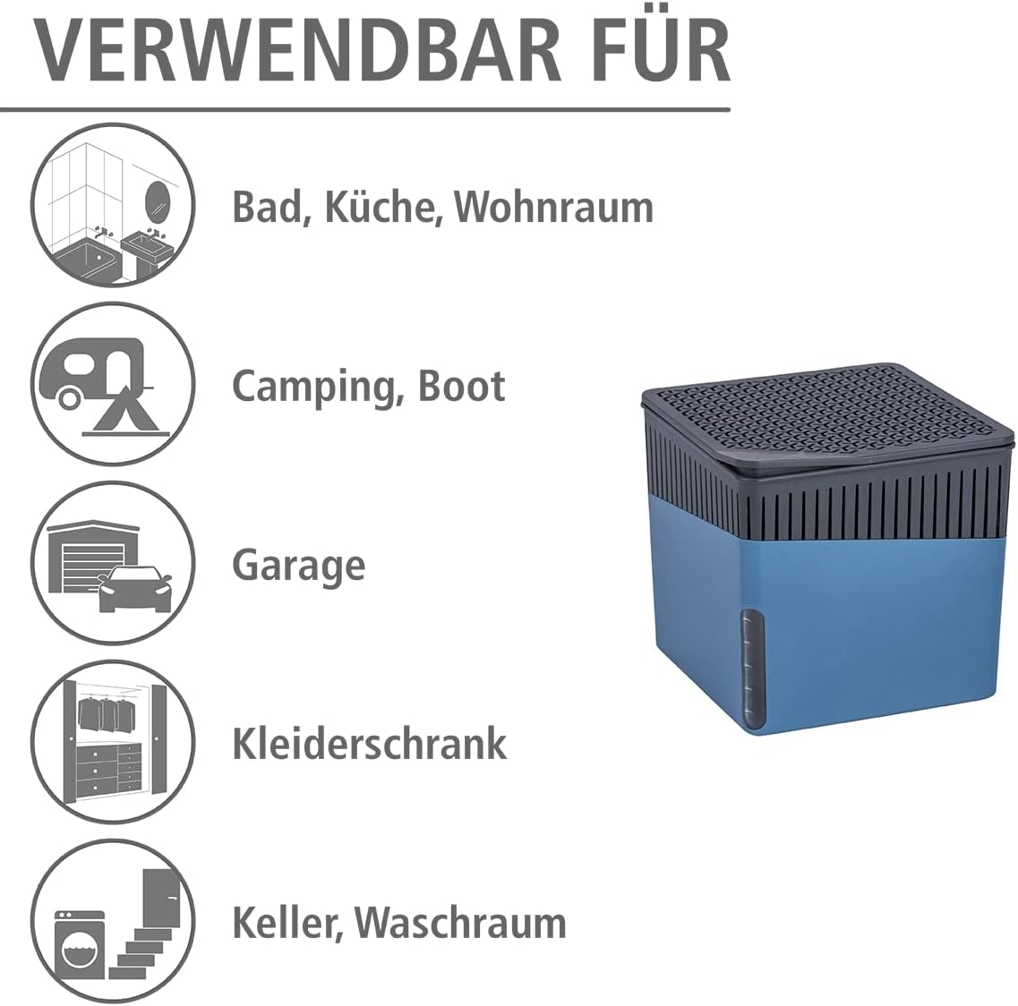 Cube, Raumentfeuchter 1000 g Blau