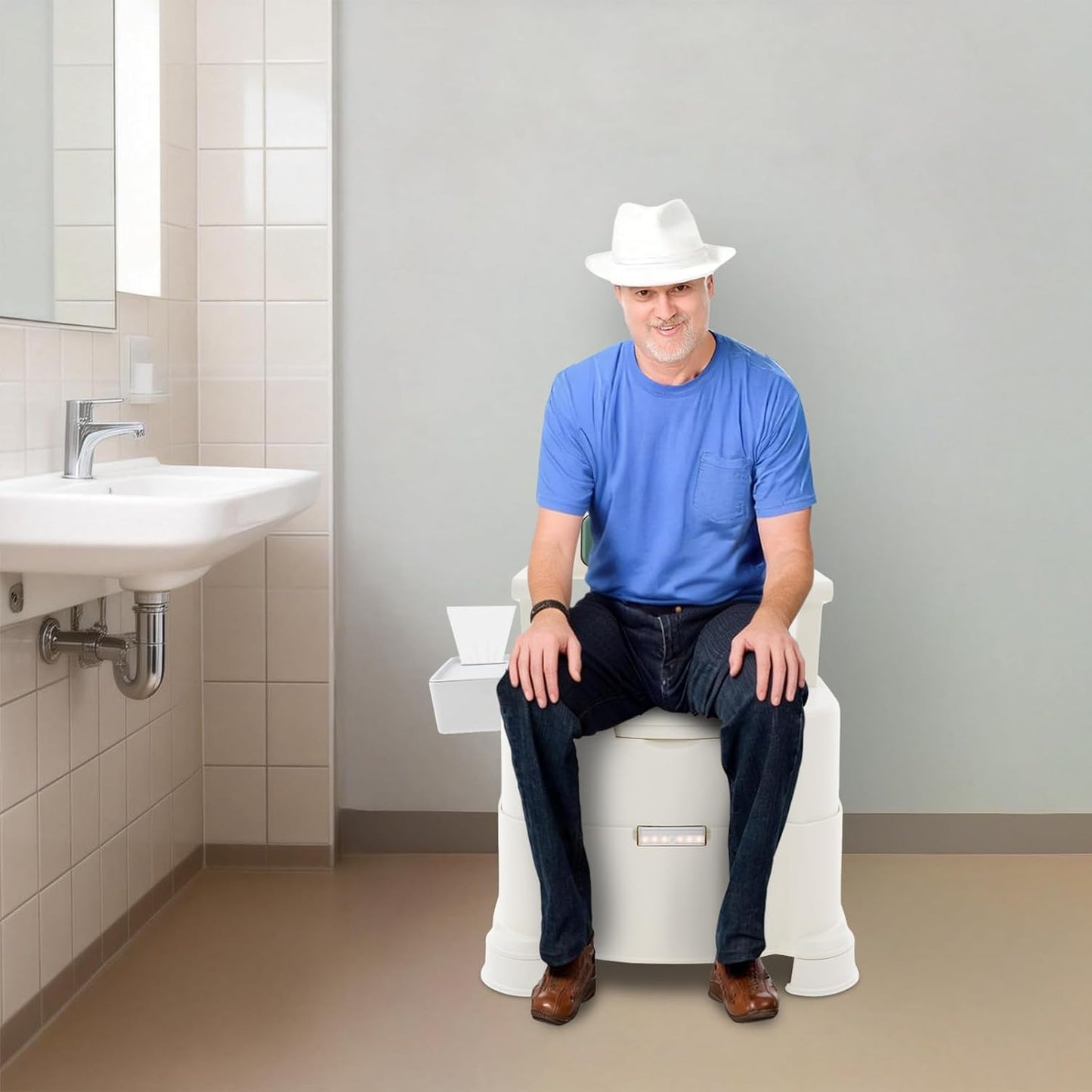 Mobiler Toilettenstuhl für Senioren