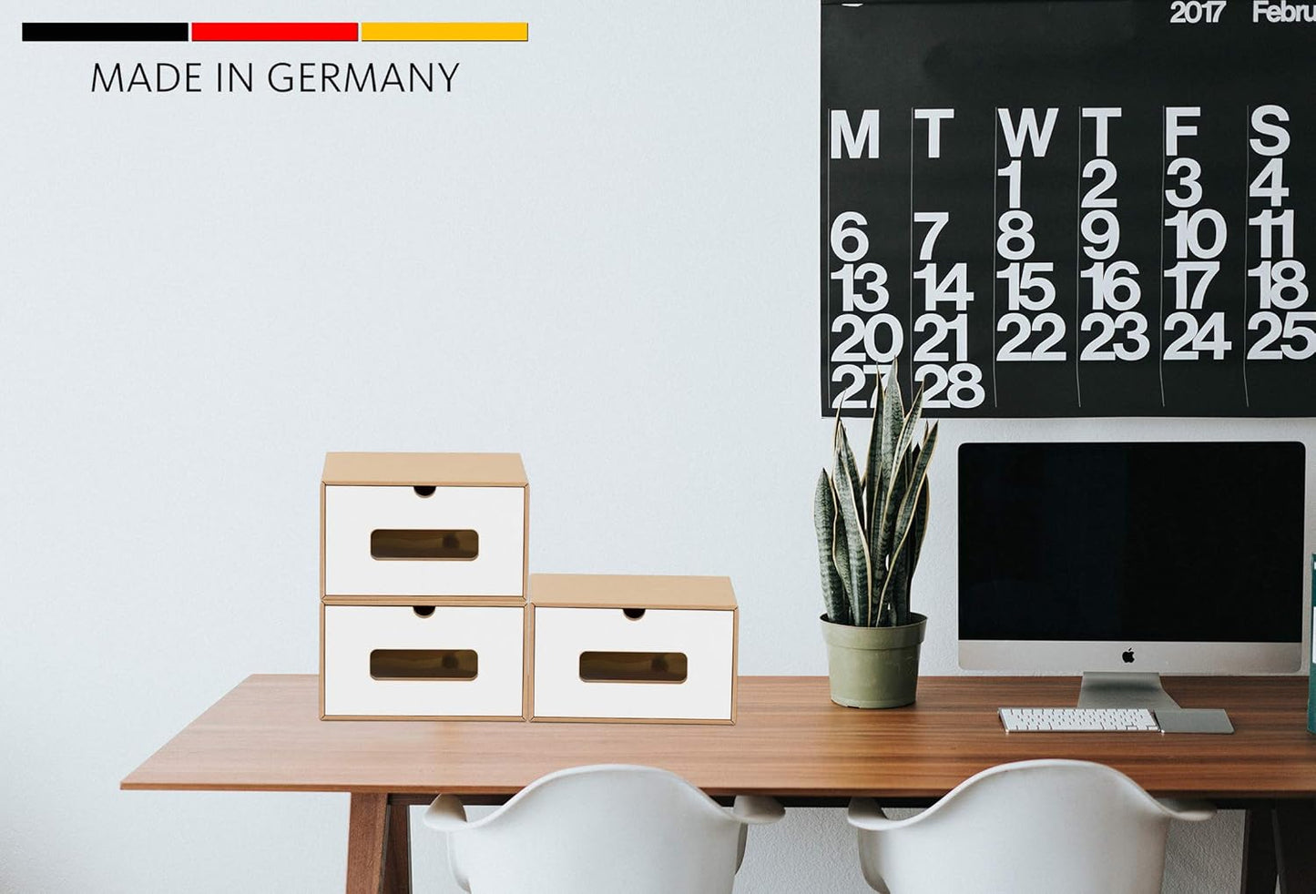 Schuhaufbewahrung Boxen-Set (30 Stück) stapelbar, 30er Set Braun Weiss