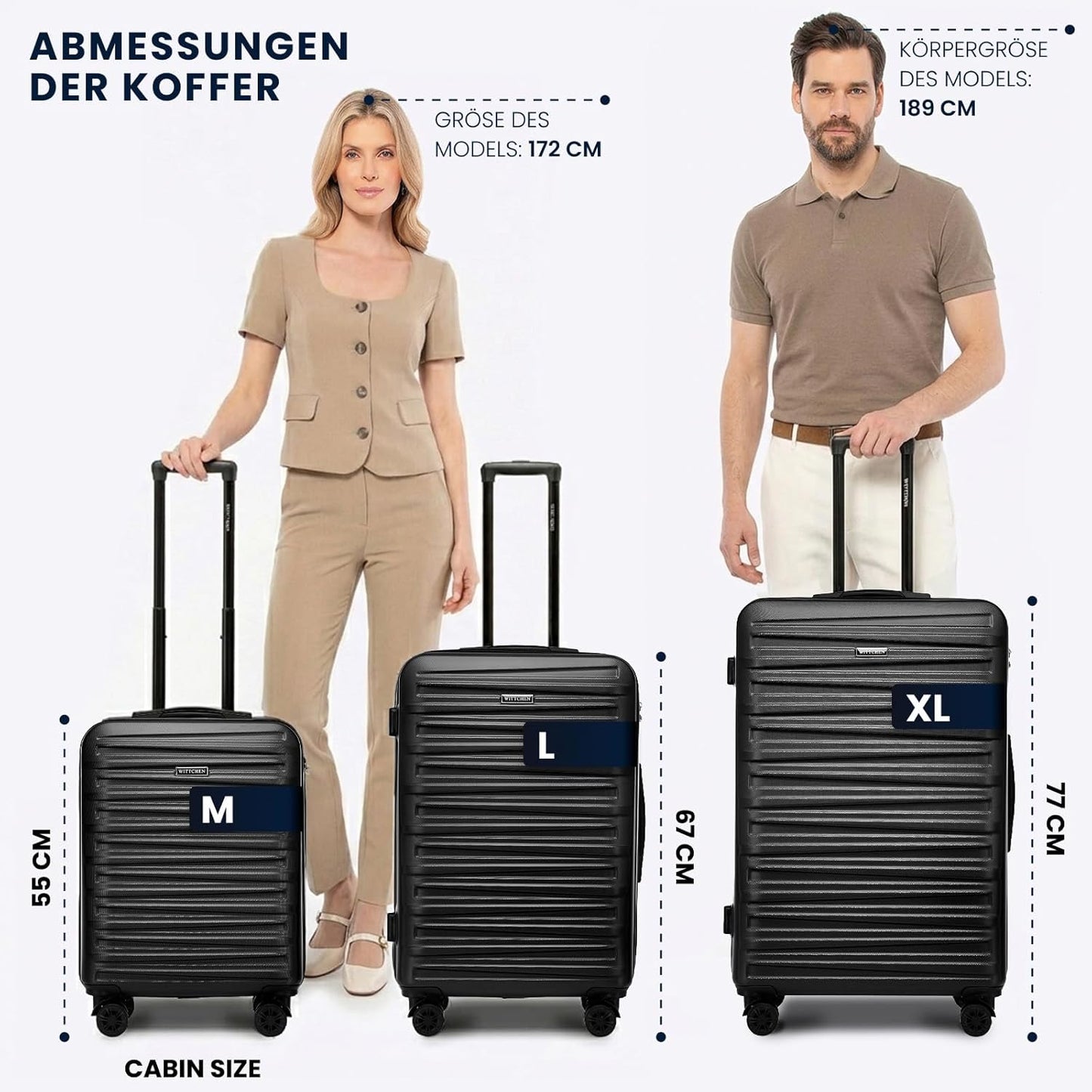 Skyspeed Line Hartschalen-Reisekoffer, Mittlerer Koffer Schwarz