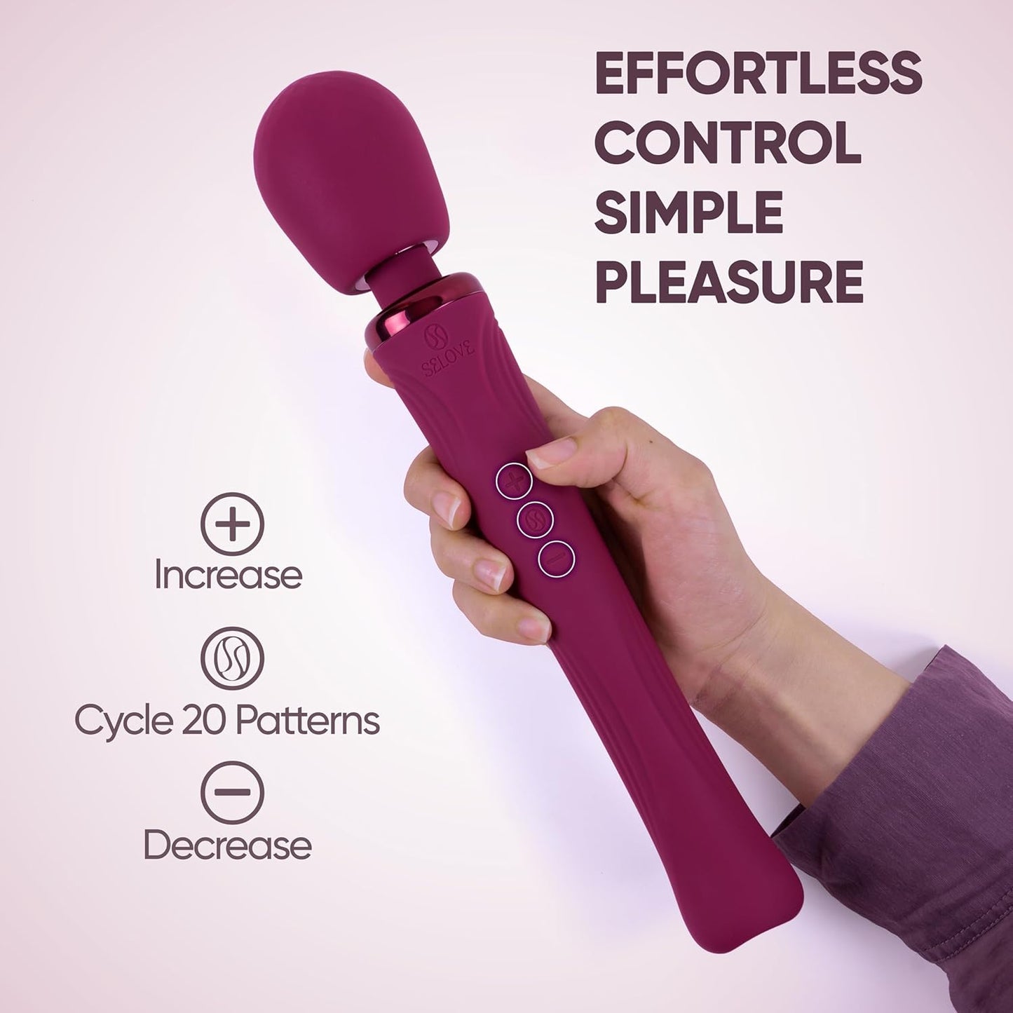 Vela Wand Massagestab mit flexiblem Hals, Deep Purple