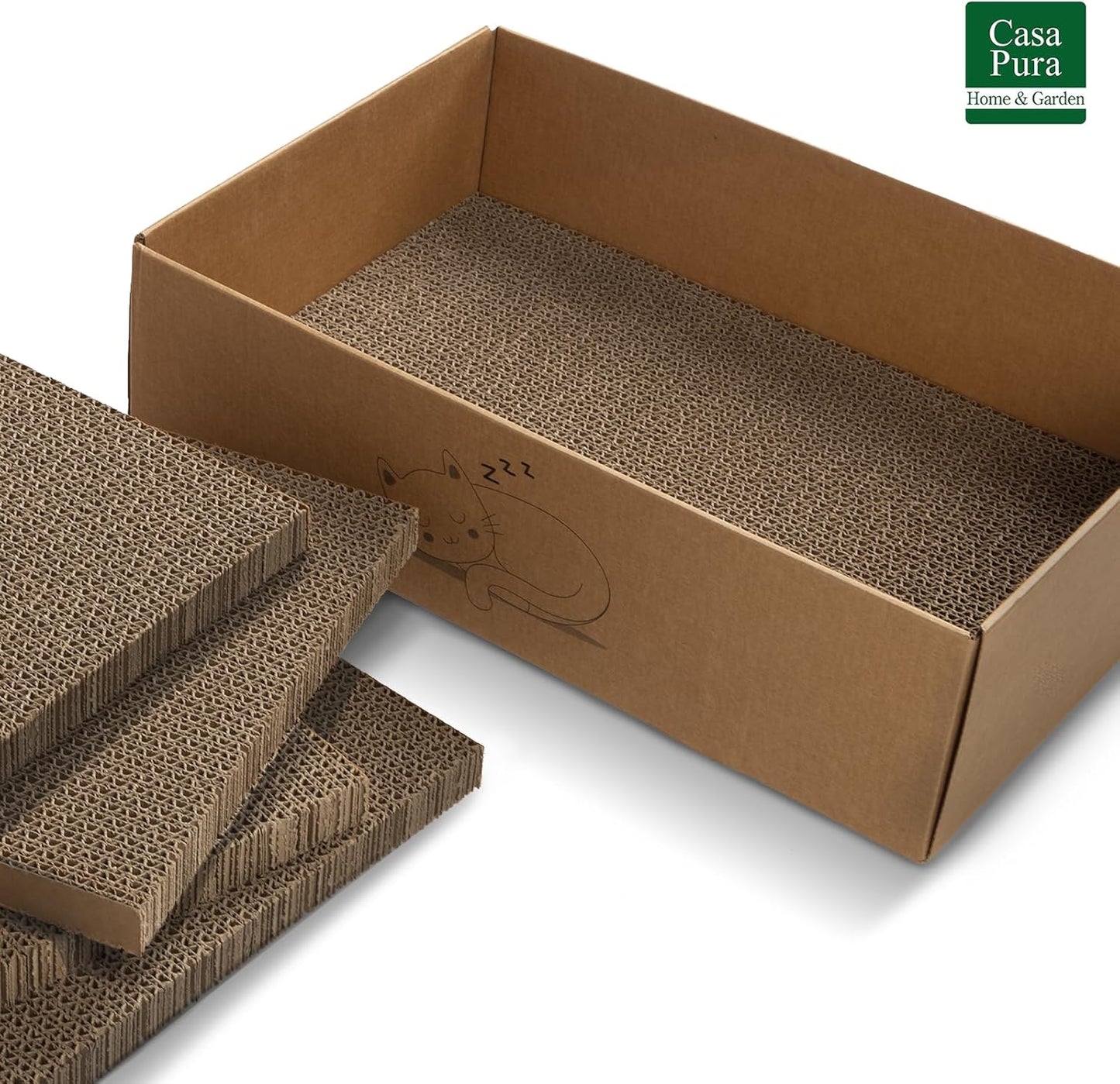 Katzenkratzbox mit 5 Kratzbrettern