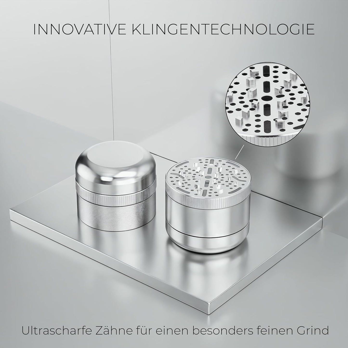 5-teiliges Kräutermühlen-Set, Silber