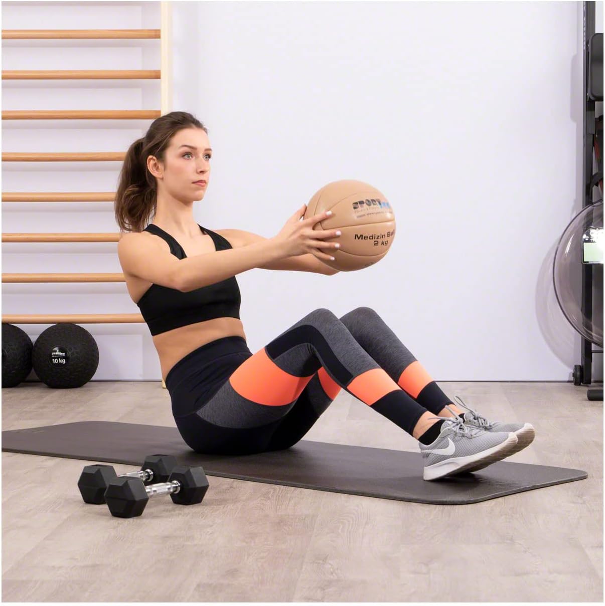 Medizinball aus echtem Leder 2 kg, 2.0 Kilogramm