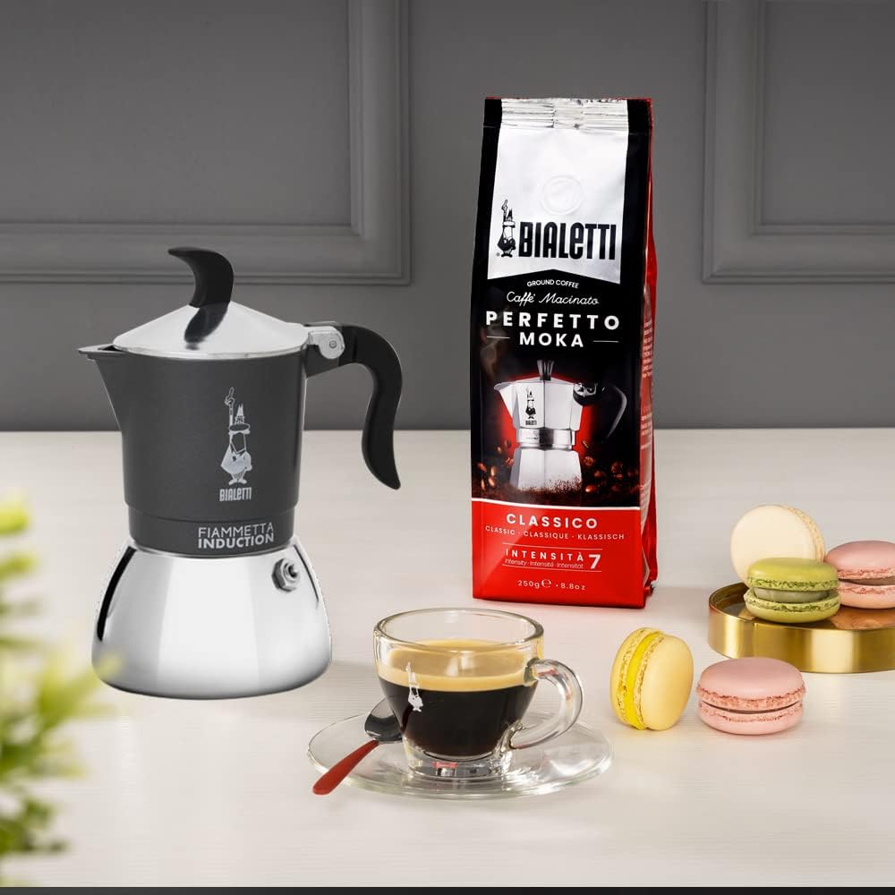 Fiammetta Induktions-Kaffeemaschine, Grau 2 Tassen