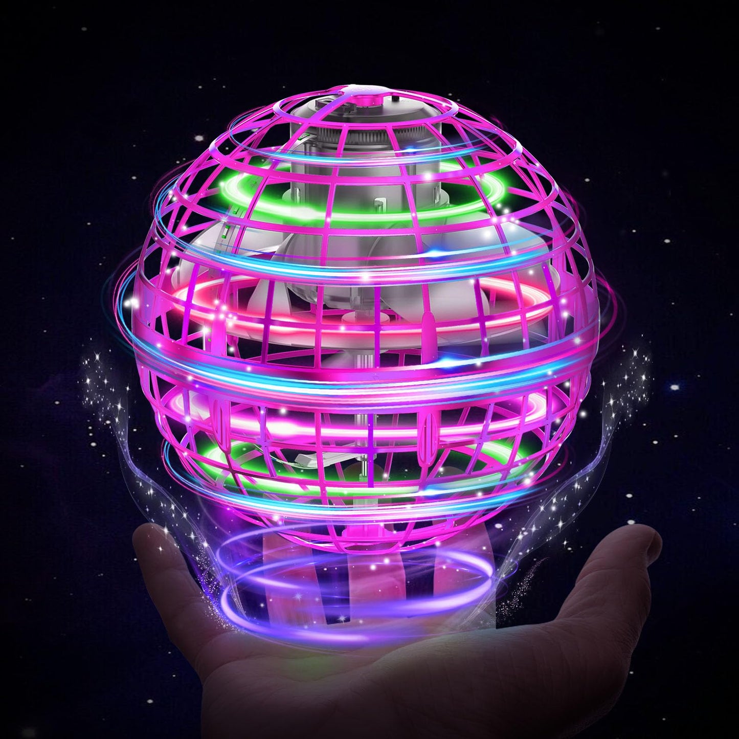 Fliegender Ball mit LED-Hover Spinner Toy, Lila