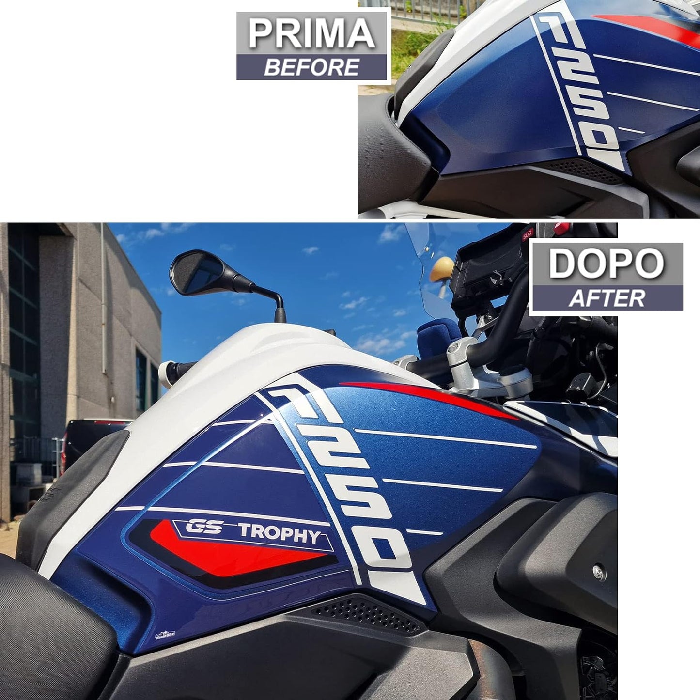 3D Motorrad-Aufkleber-Set für BMW R 1250 GS Trophy (2023), Protezioni Laterali