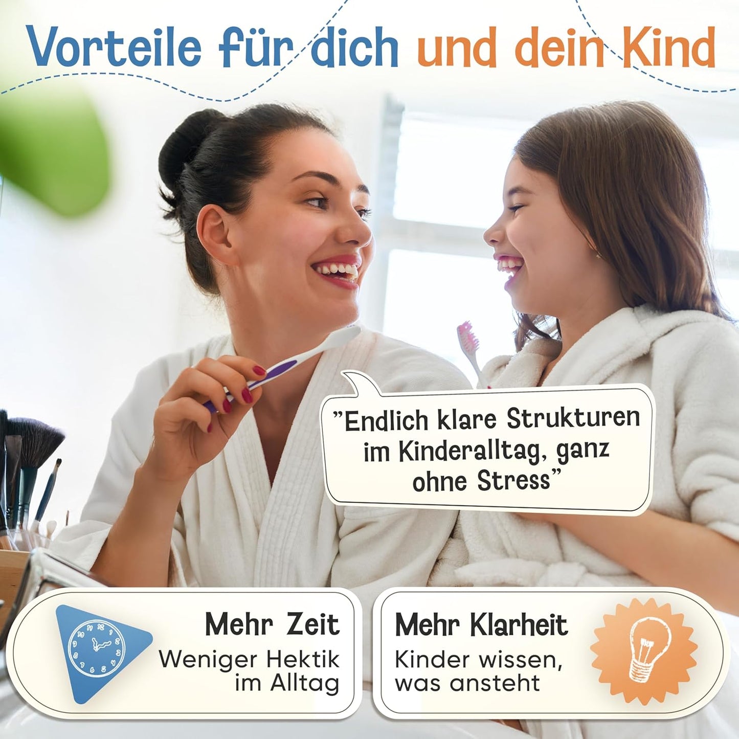 Montessori Tagesplaner und Magnettafel Kinder, Blau Tagesplan