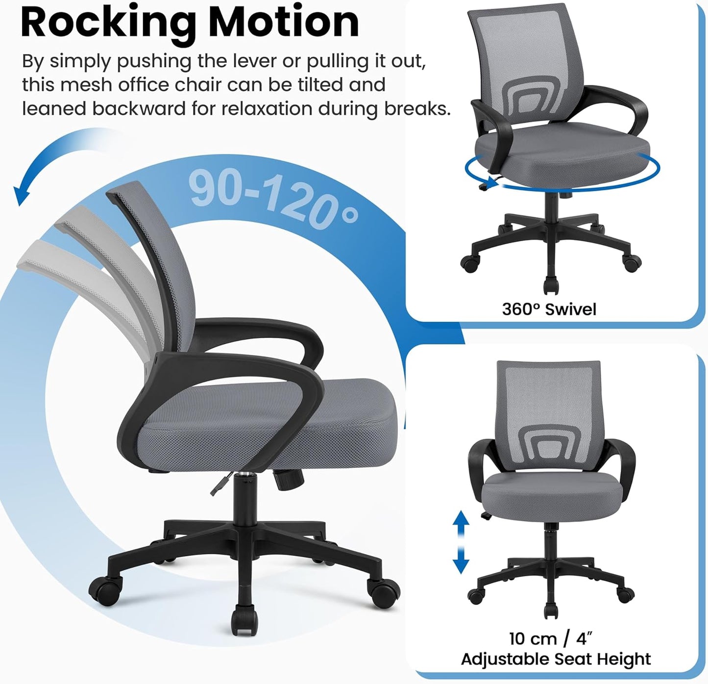 Ergonomischer Schreibtischstuhl, Dunkelgrau