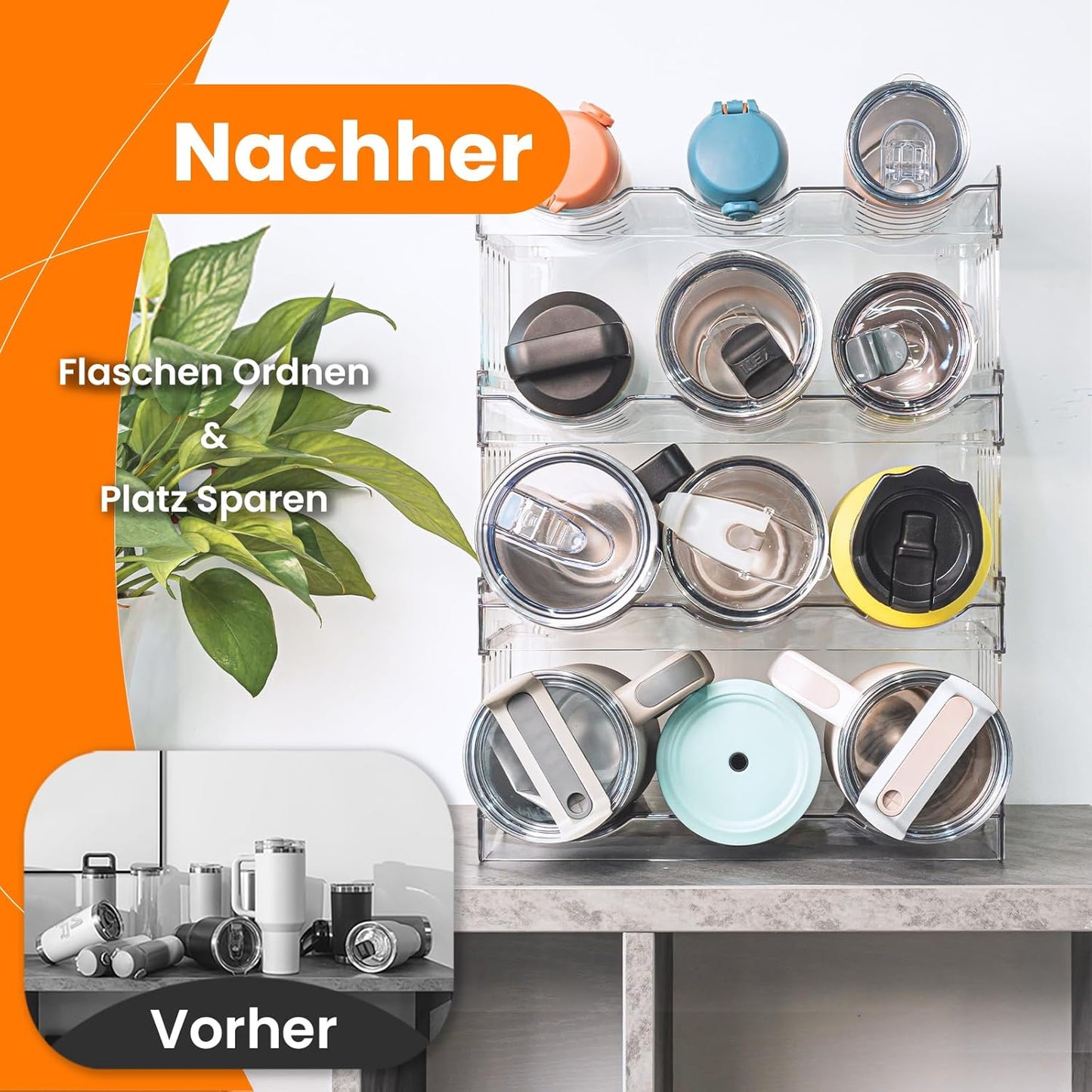 Stapelbares Flaschenregal für 12 Flaschen, 4 Schichten-12 Flaschen