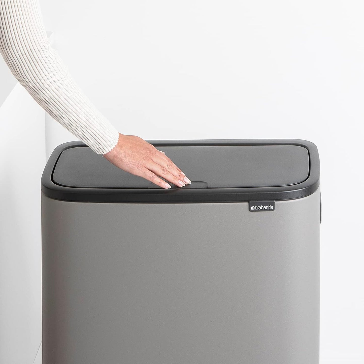 Mülleimer mit 60L Inneneimer (Mineralbeton Grau), 1 Inneneimer (60L) Mineral Concrete Grey