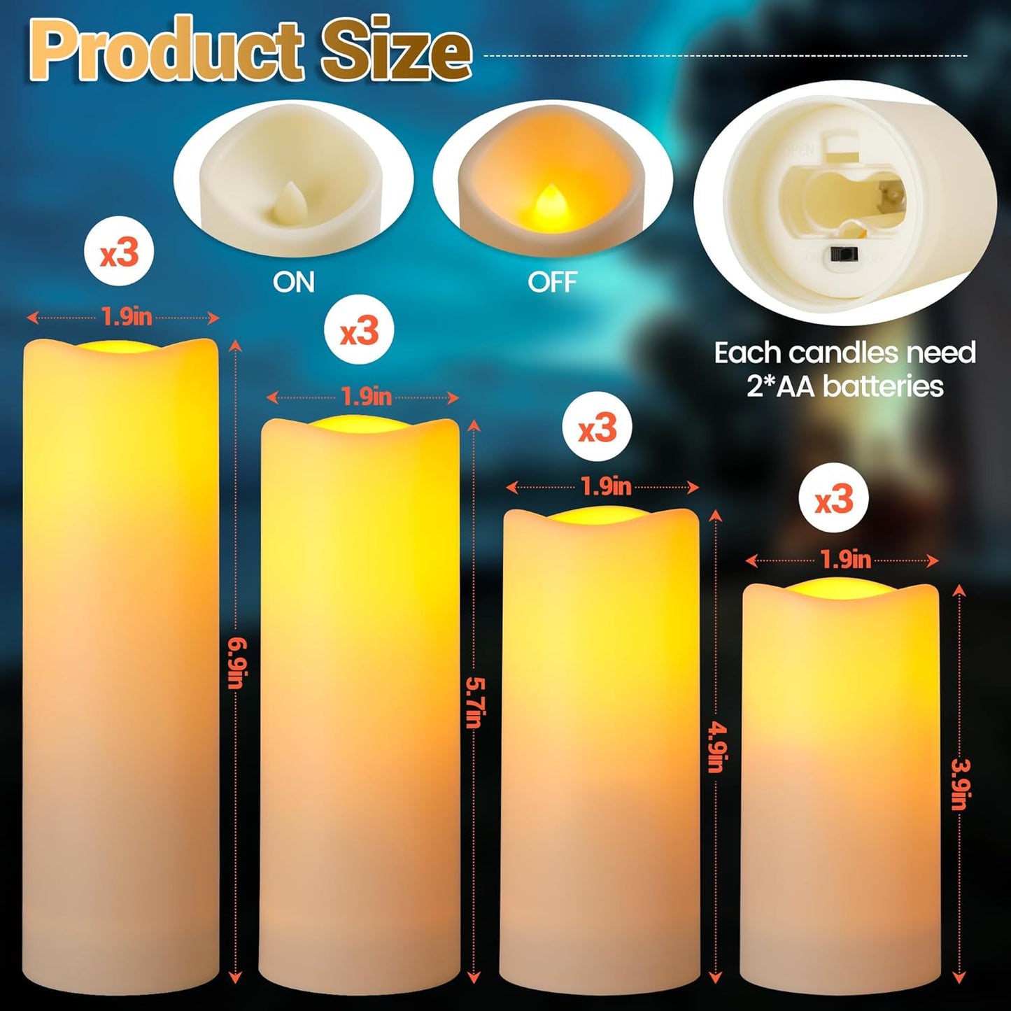 12 Stück LED-Kerzen, Kleine Wasserdichte Kerzen - 12pcs