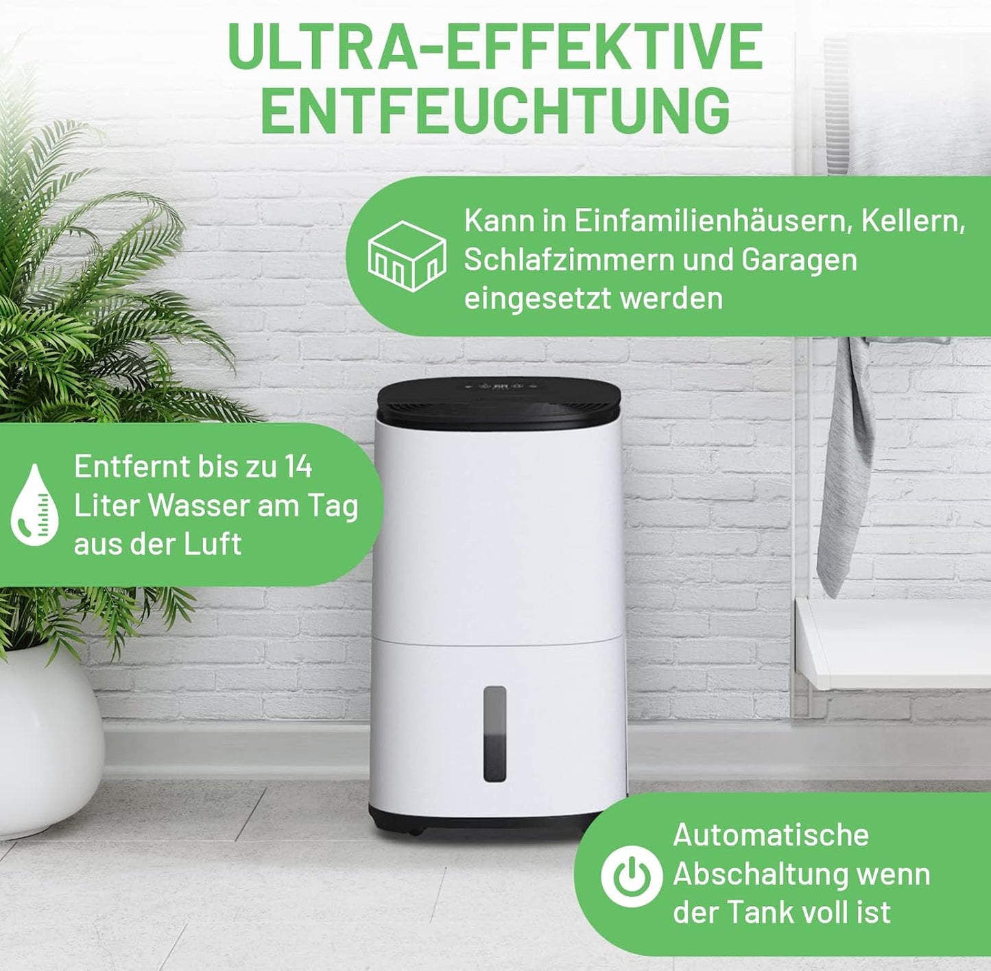 AreteOne Luftentfeuchter & HEPA Luftreiniger, Holzkohle AreteOne-12L