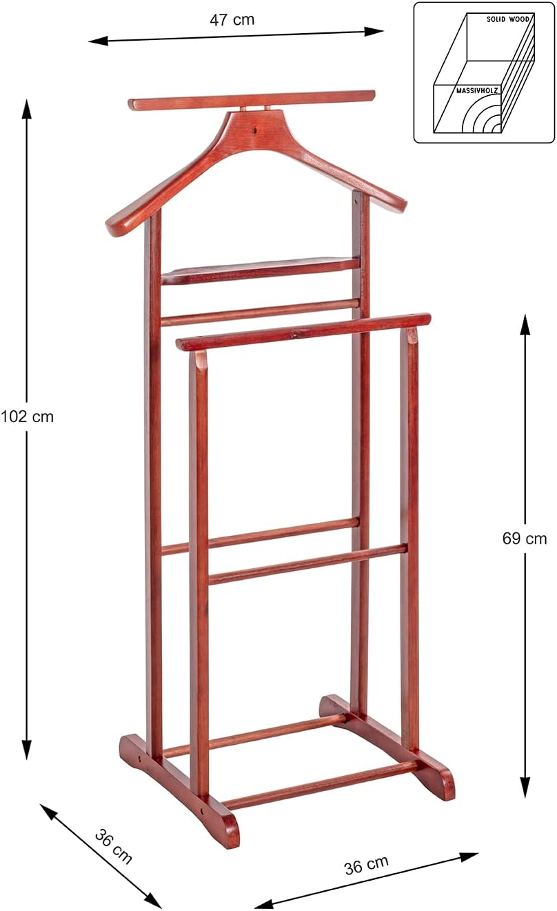 Herrendiener, Kirsche, B 47 x T 36 x H 102 cm