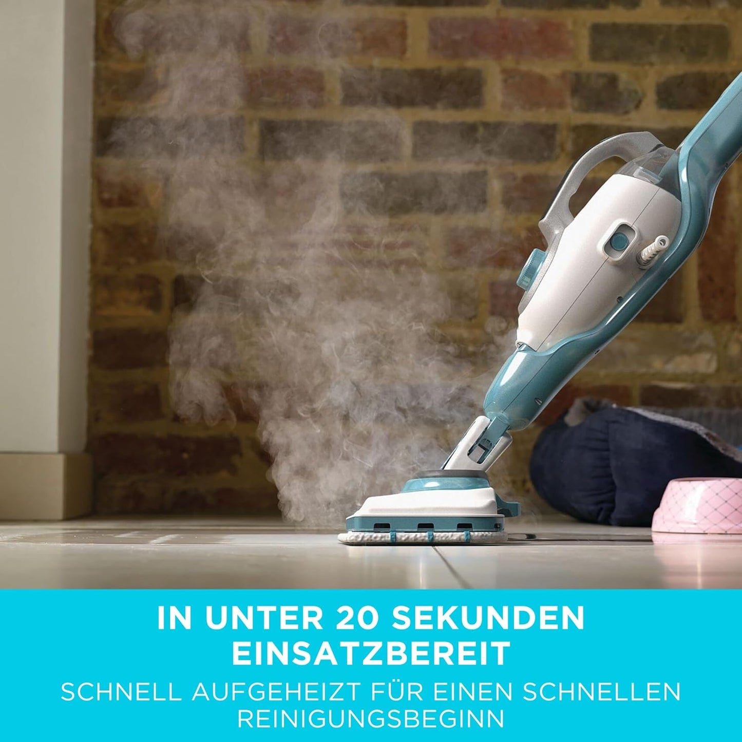 2-in-1 Dampfmopp mit Handreiniger und 11 Zubehörteilen