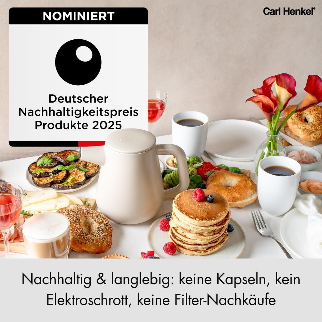 Porzellan-Kaffeekanne mit Edelstahlfilter, 1,2l, Pure White 1,2 Liter