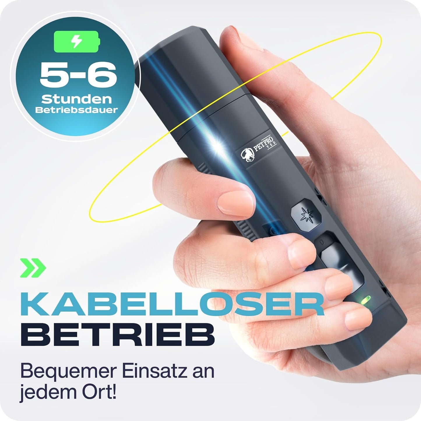 Elektrischer Krallenschleifer für Hunde mit LED-Licht, Gray