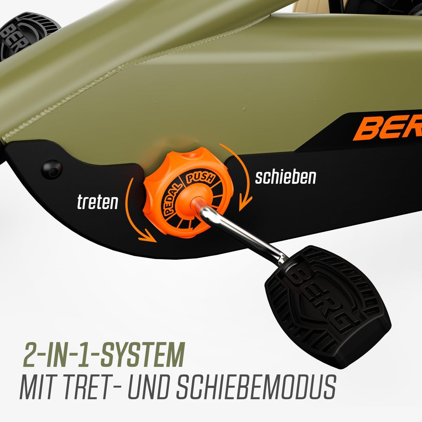 Buzzy 2-in-1 mit Schubstange & Freilauf, grün