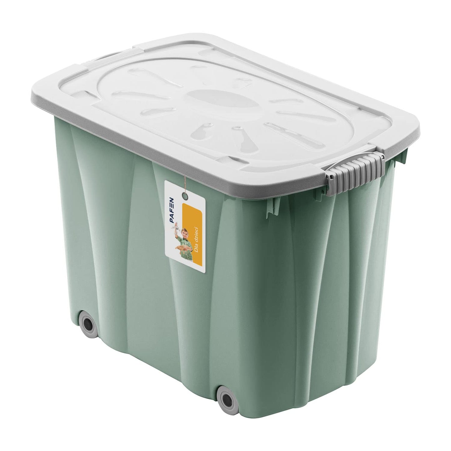 Spielzeugkiste mit Rollen, Grün Aufbewahrungsbox 62l