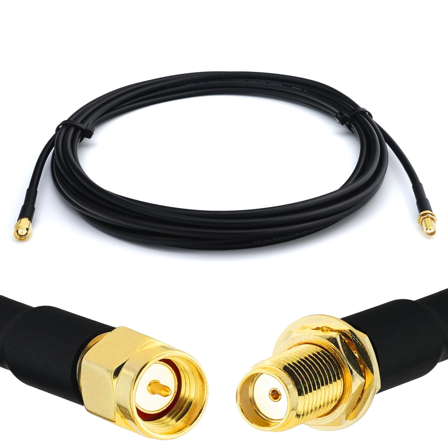 SMA Verlängerungskabel RG58/U für Antennen und Router, 6 m SMA Male / SMA Female
