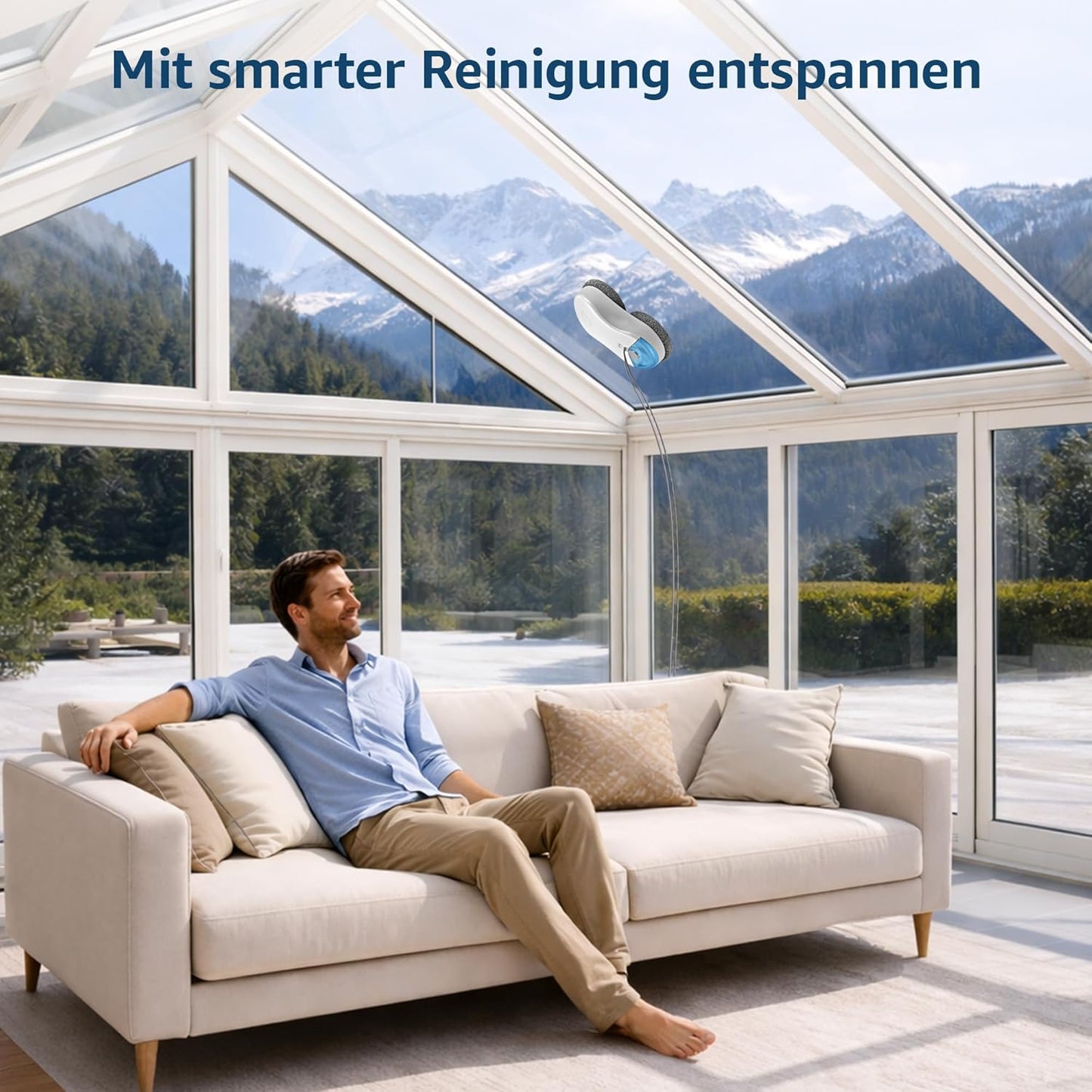 S55 Pro Fensterputzroboter mit 3D-Schwebepads und SLAM 4.0
