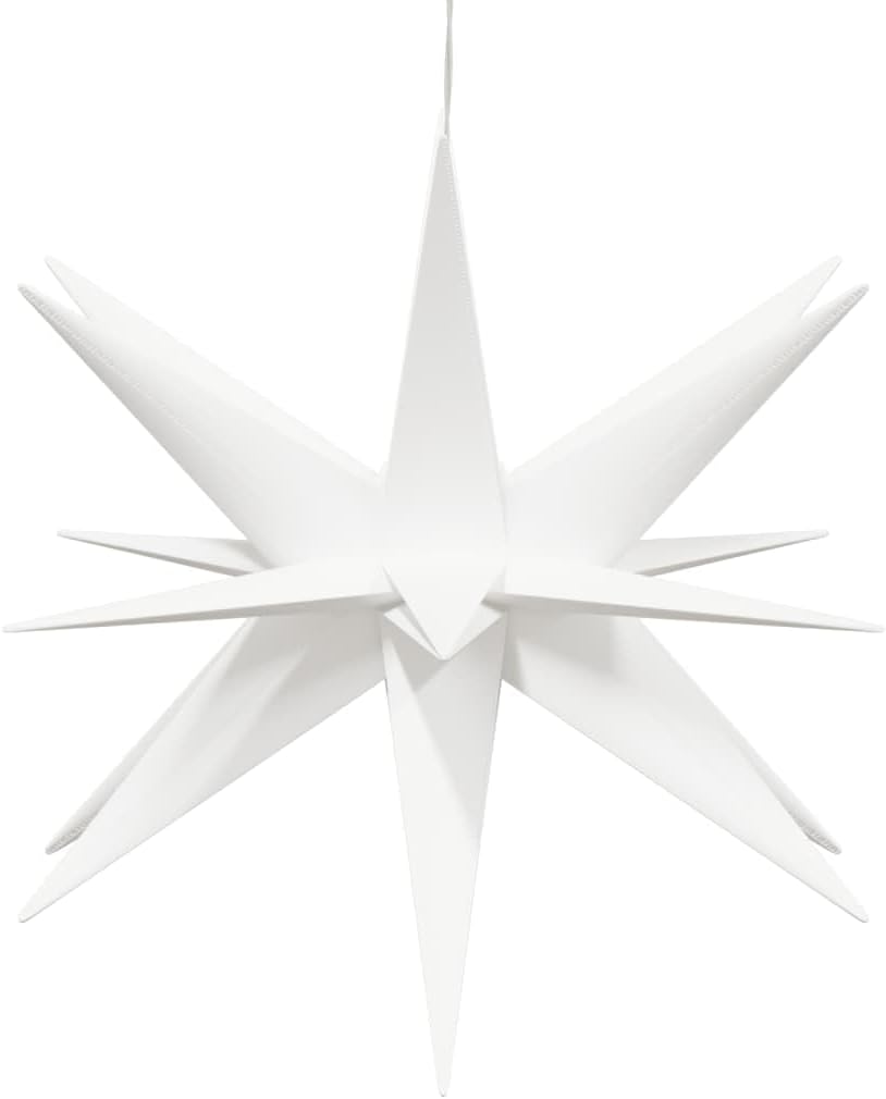 Faltbarer LED-Adventsstern mit Timer, 43 cm Weiss