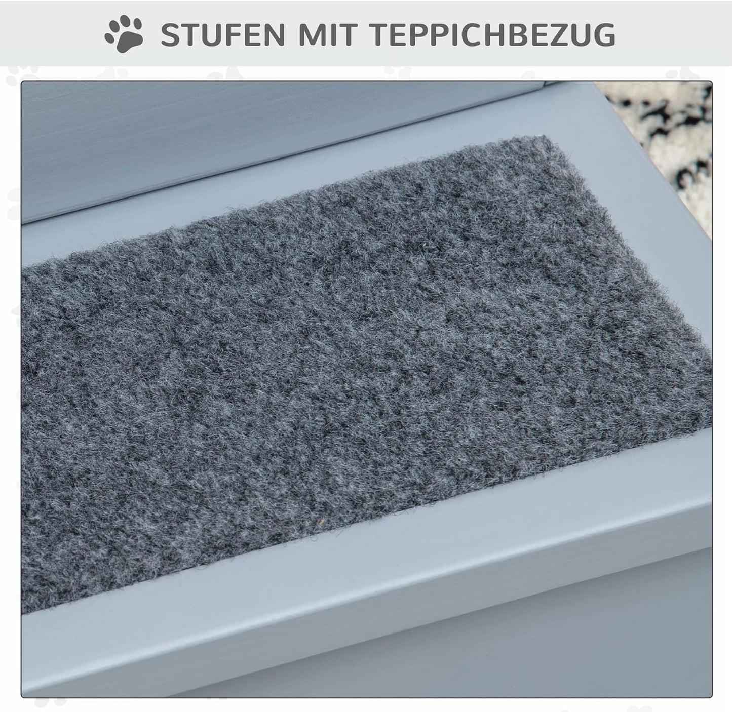 Haustiertreppe mit 3 Stufen, Grau