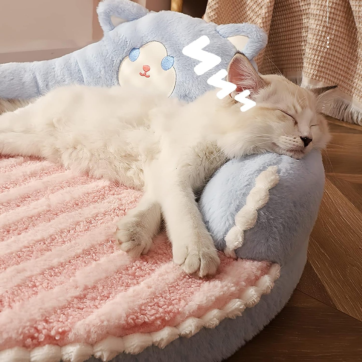 Rundes Haustierbett für Katzen und Welpen, Rosa