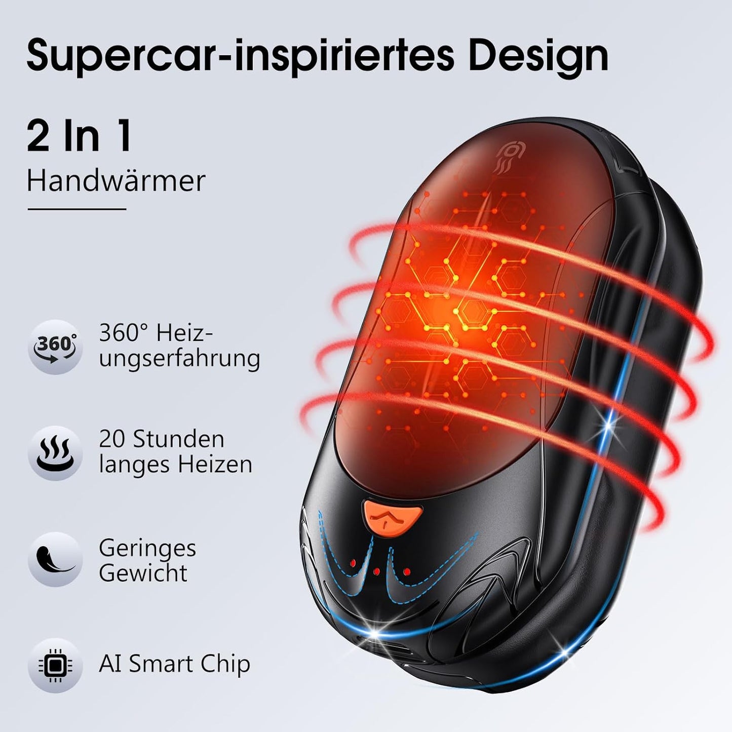 2er-Pack Taschenwärmer, wiederaufladbar, 1-Dunkles Schwarz